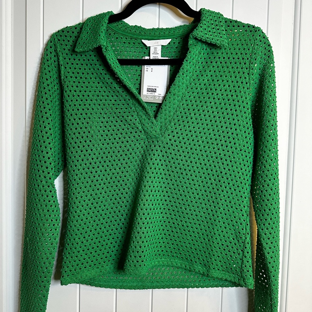 H&M green coverup shirt